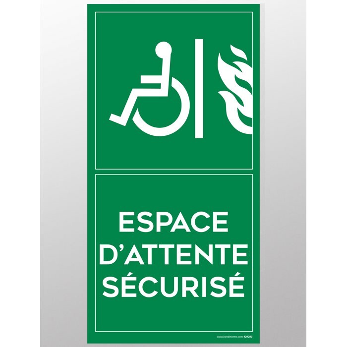 Panneau Espace d'attente sécurisé - portrait