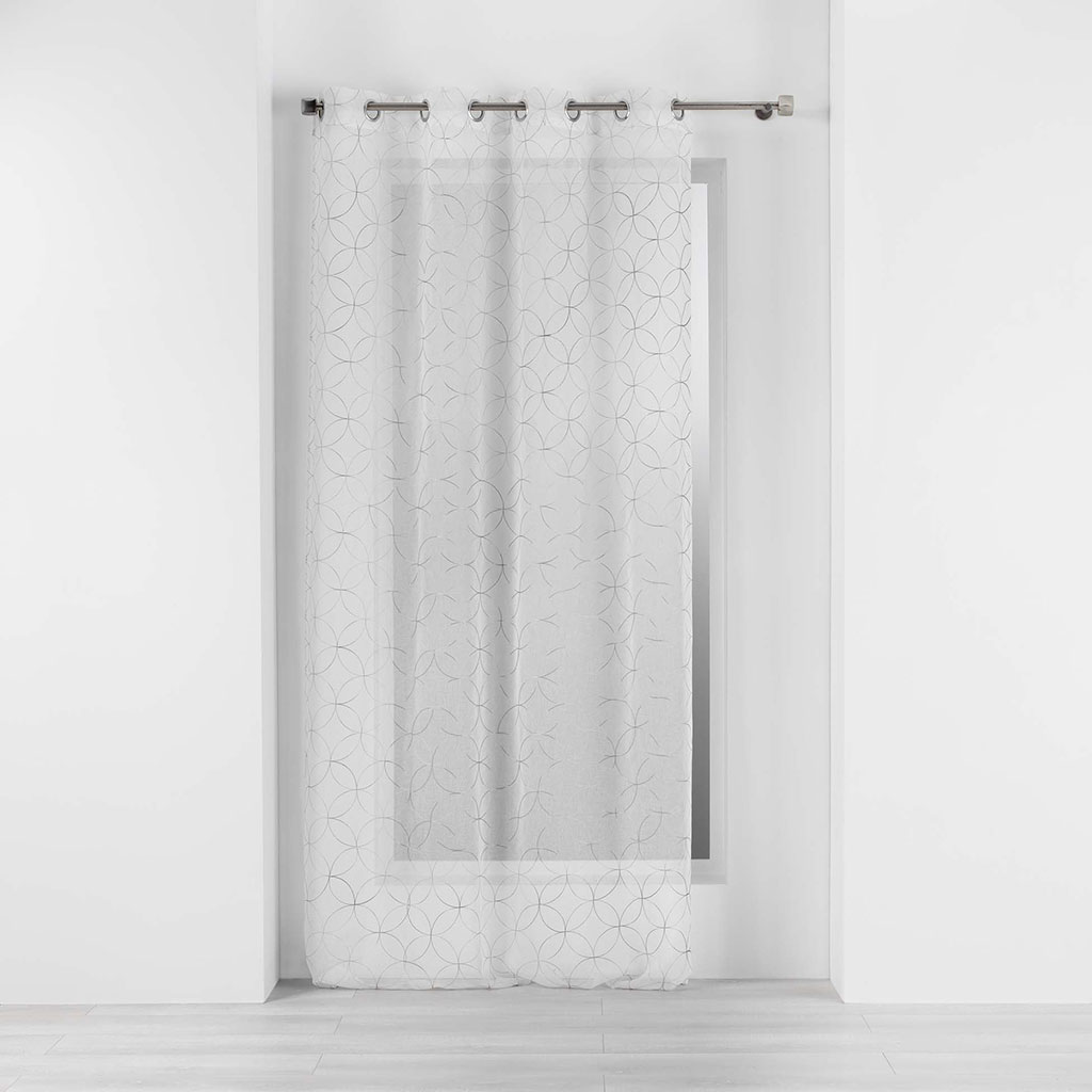 Voilage à œillets polyester OLYMPIA gris 140x240cm