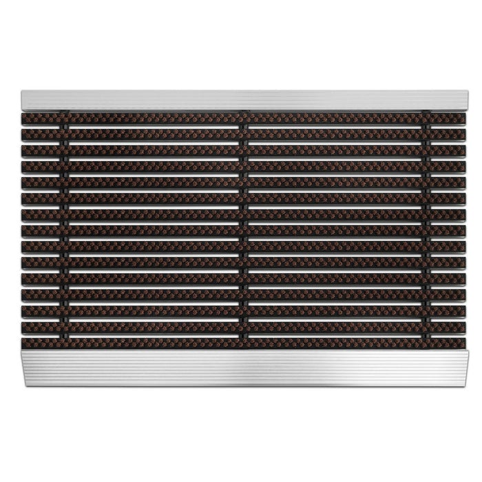 Deurmat - Profi Brush - Vuilvangmat met aluminium frame / Bruin 60 x 90 cm