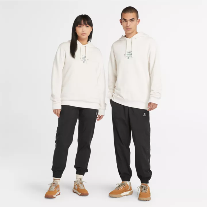 Sweat à capuche avec motif graphique unisexe en blanc