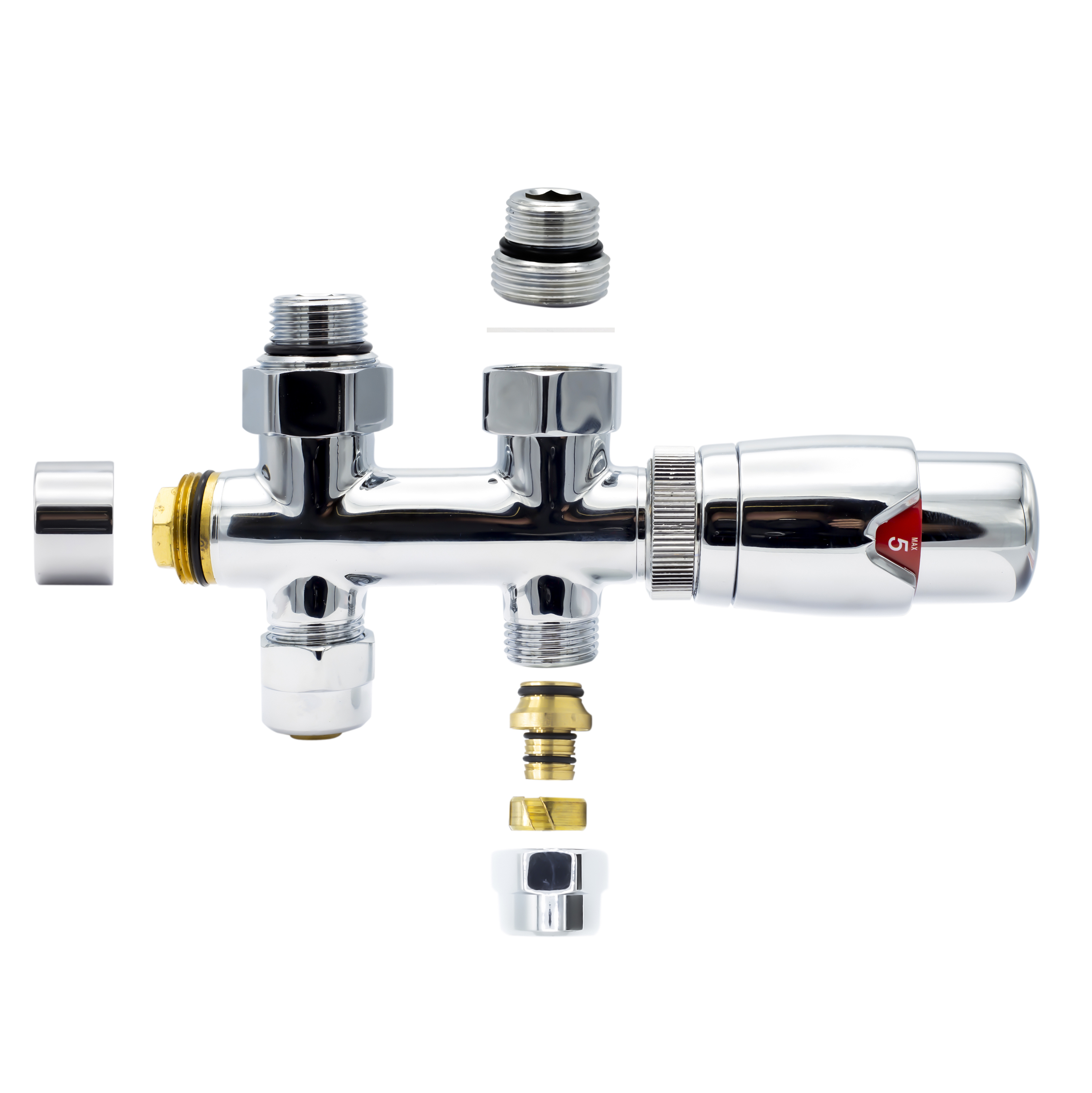 SaniGoods thermostatische radiatorkraan recht 1/2