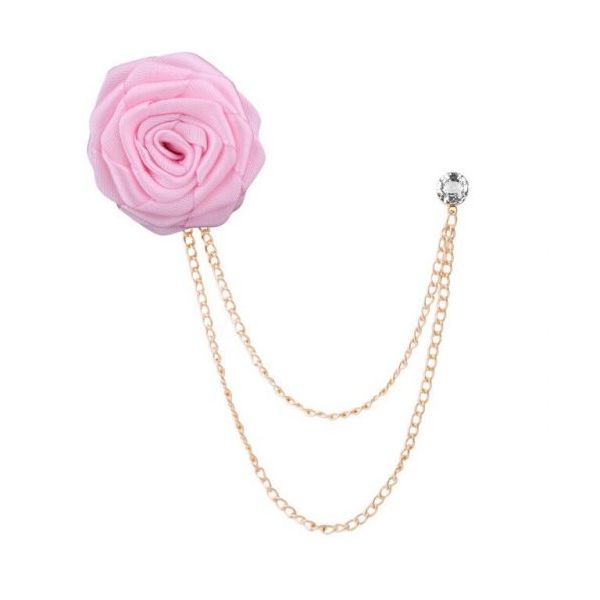 Coisas de Homem Rosa de Lapela com Corrente Rosa (rosa_rosa_corrente)
