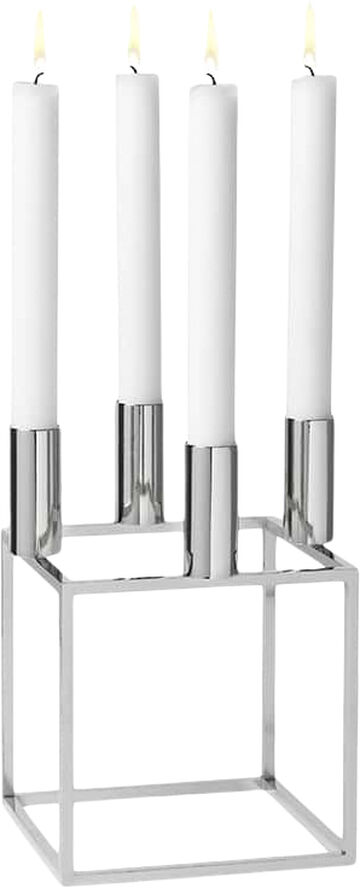 Audo Copenhagen Kubus 4, Candle Holder, Nickel-Plat Blank stål
