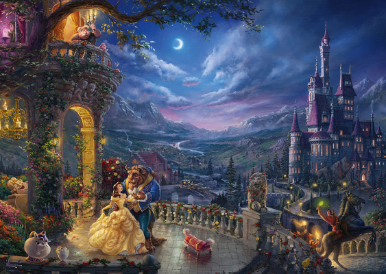 Schmidt - Thomas Kinkade: Disney - Skønheden og Udyret Dans i måneskin (1000 brikker)