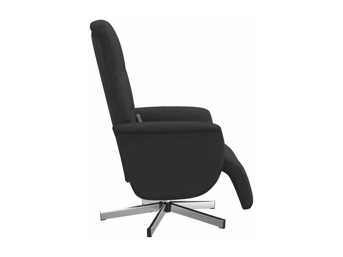 Fauteuil inclinable de massage avec repose-pieds noir tissu