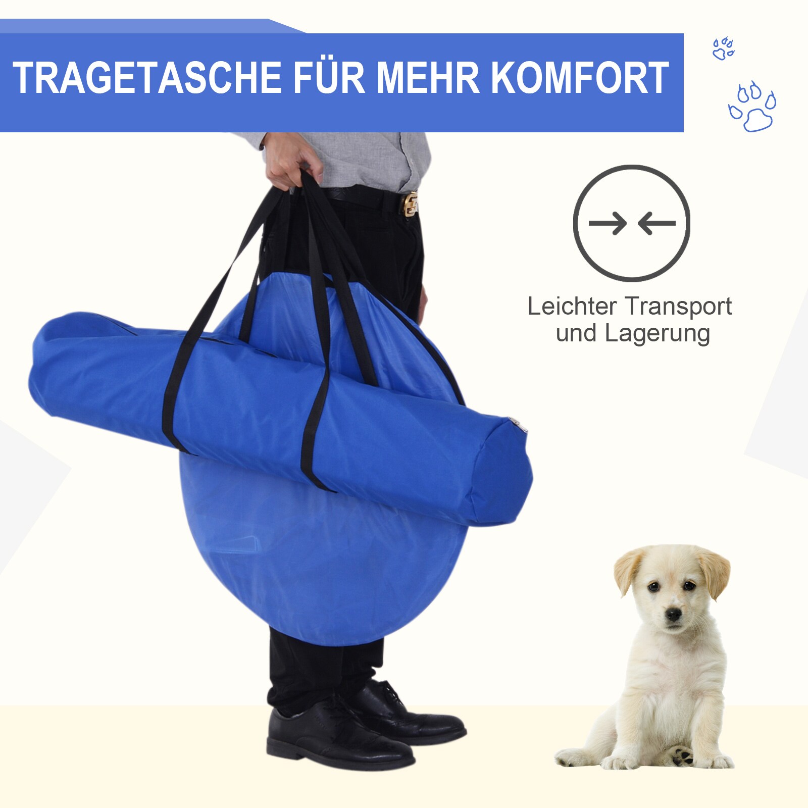 PawHut Hund Agility Set inkl. Tragetasche gelb, blau