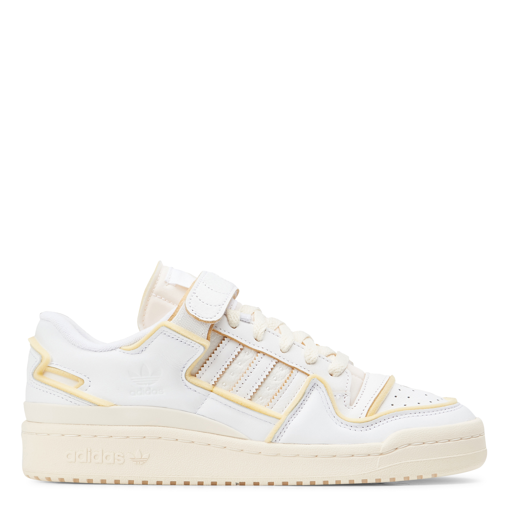 FORUM 84 LOW W - Baskets basses à scratch en cuir| Blanc