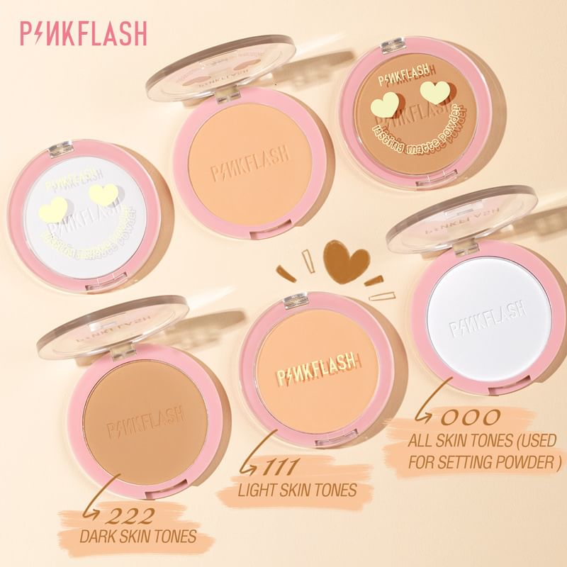 PINKFLASH - Lasting Matte Pressed Powder - 3 kleuren