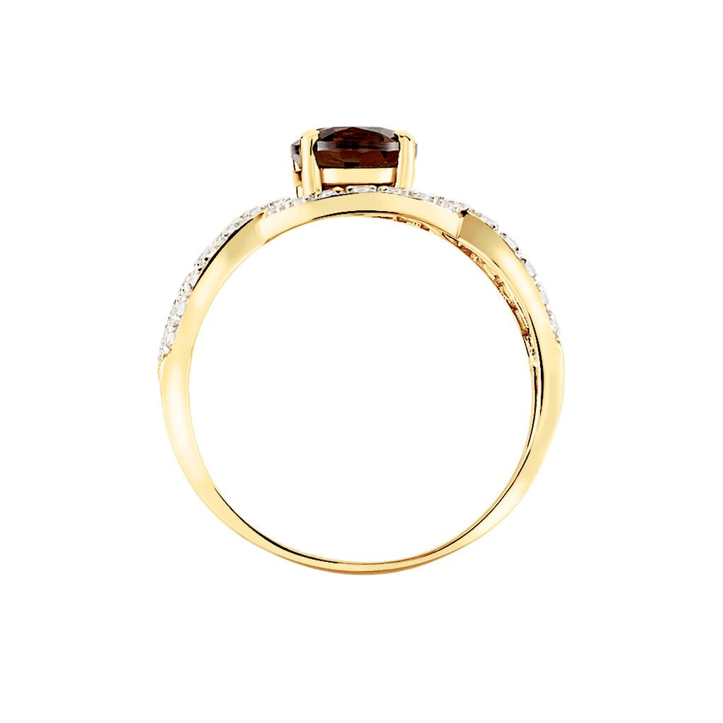 Bague Tina Or Jaune Quartz Et Oxyde De Zirconium