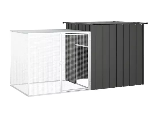 Clapier Anthracite 200x91x100 cm Acier galvanisé