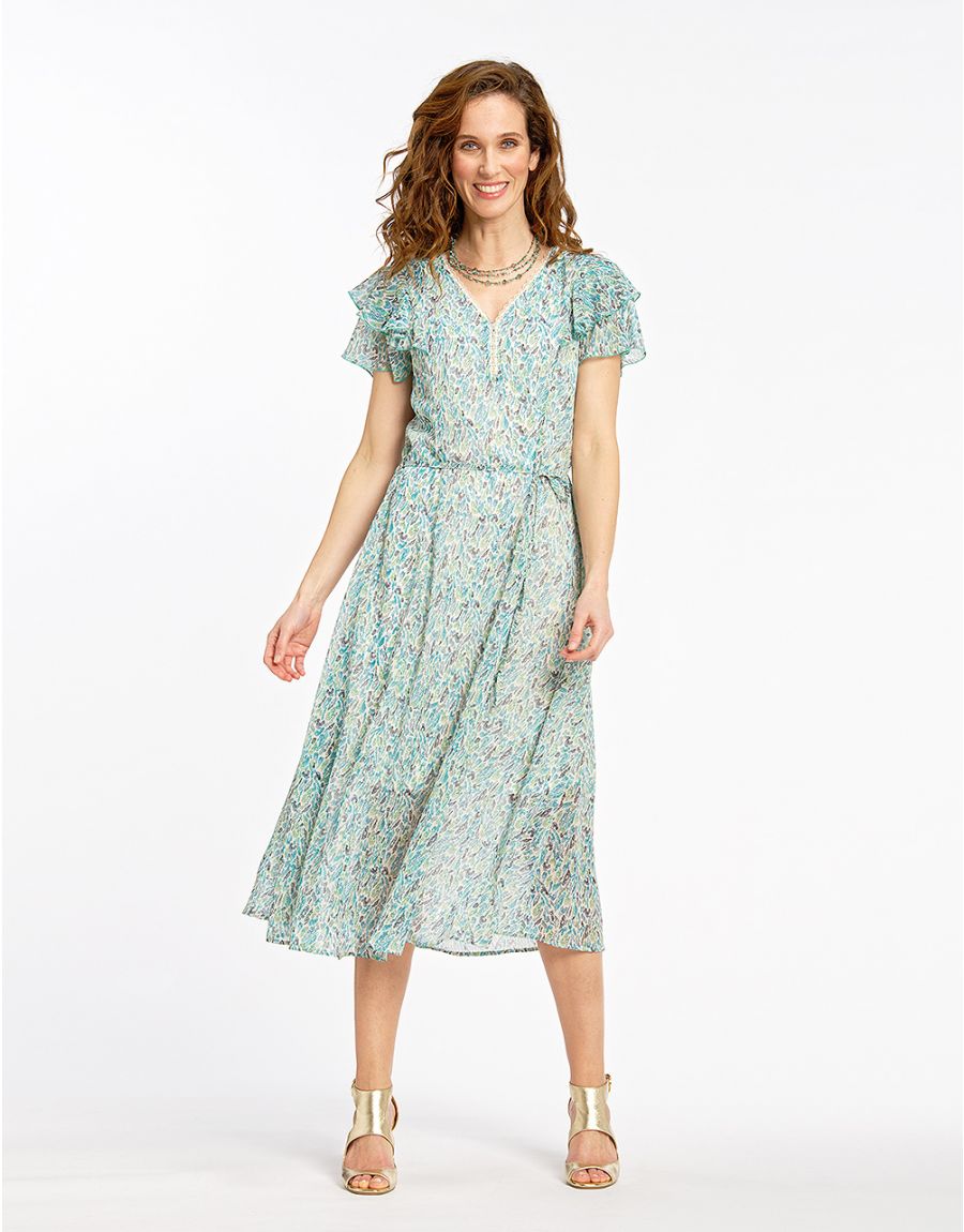 Robe longue voile verte