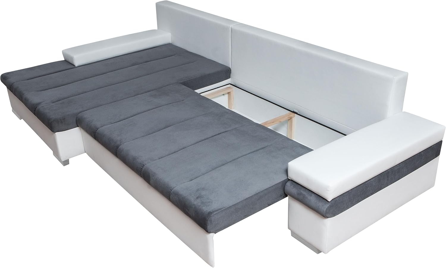 Mirjan24 Ecksofa Bangkok Premium, Eckcouch mit Schlaffunktion und Bettkasten, Couch L-Form Sofa für Wohnzimmer, Gästezimmer, Wohnlandschaft (Abriamo 3 + Abriamo 3 + Abriamo 11, Seite: Links)