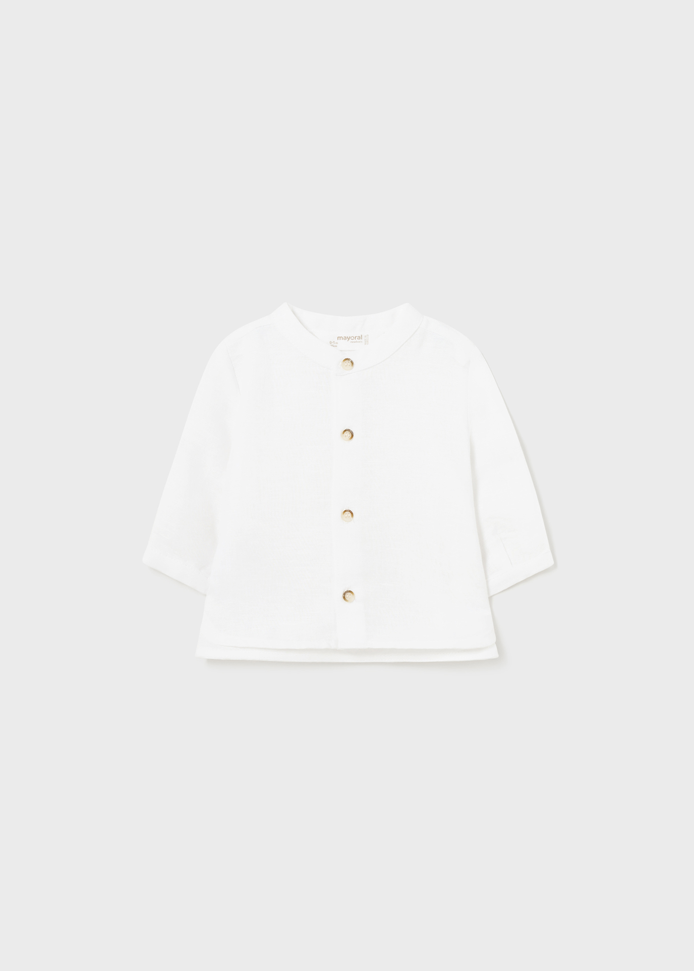 Camisa mandarim de linho europeu para recém-nascido Capri