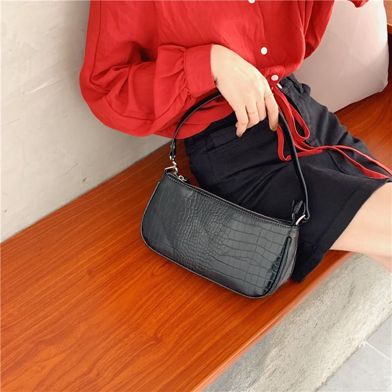 Minafox - Croc Grain Handtas