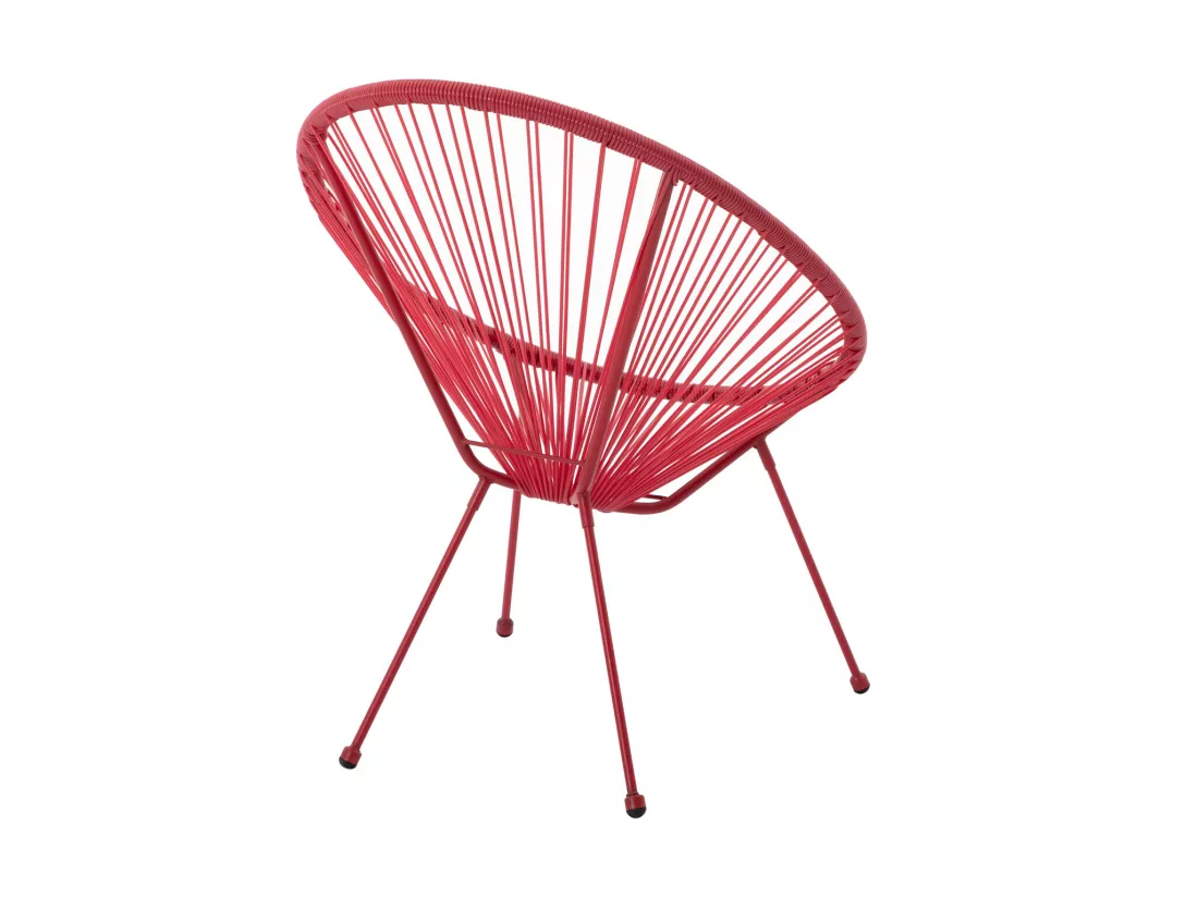 Salon de jardin en fils de résine tressés : 2 fauteuils et une table - Terracotta - ALIOS III de MYLIA