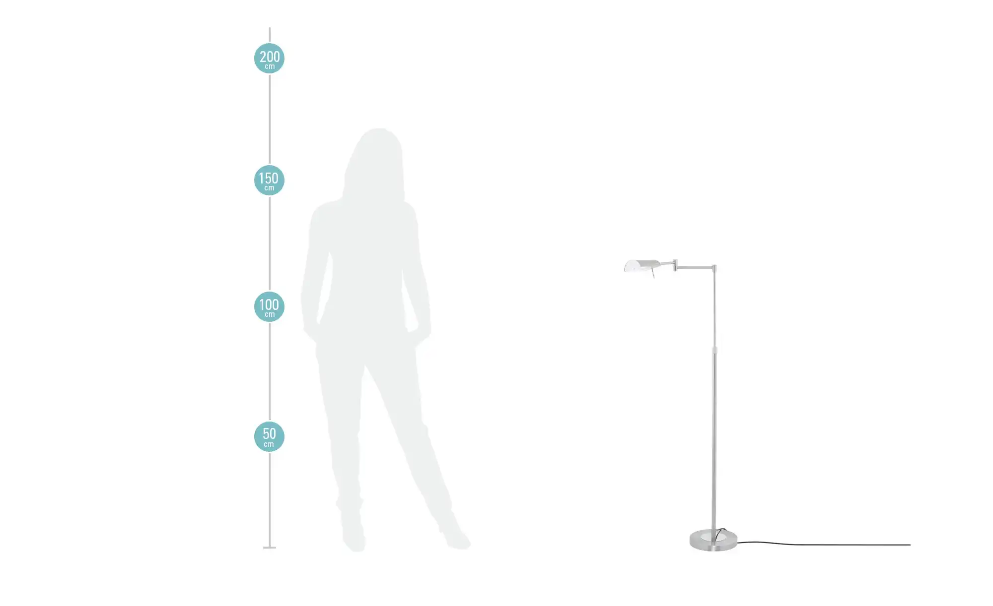 KHG LED-Leseleuchte, 1-flammig, Nickel-matt