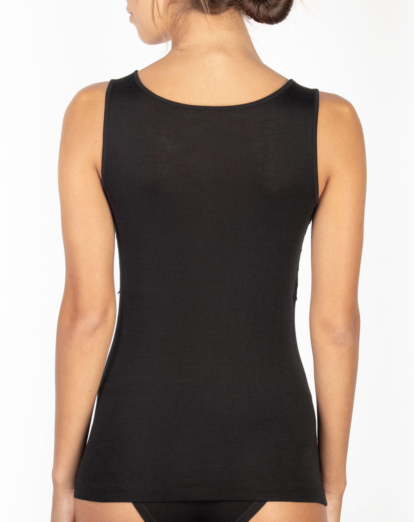 Mare Top sans manches en Laine mélangée bretelles larges dentelle noir
