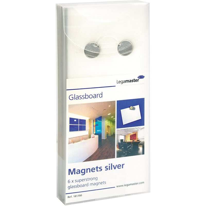 Legamaster Magnete, extra stark, 13 mm, silber, 6 Stück