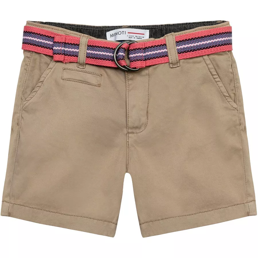 MINOTI Chinoshorts mit Gürtel Steingrau