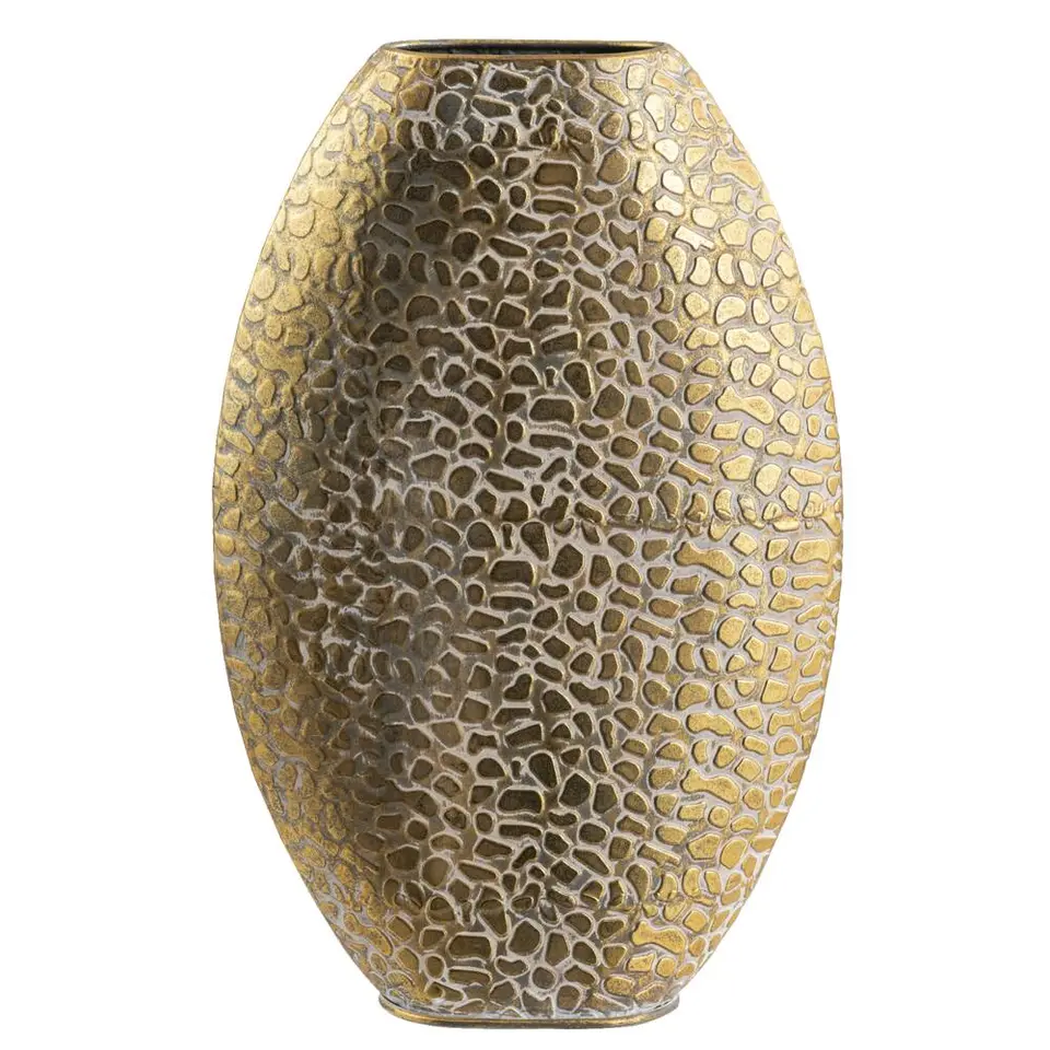 Vaas Riv - goudkleur - metaal - ovaal - 48,5x32x9,5 cm