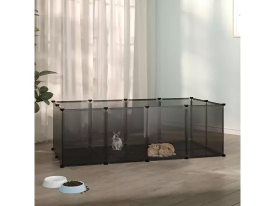 Cage pour petits animaux Noir 144x74x46,5 cm PP et Acier