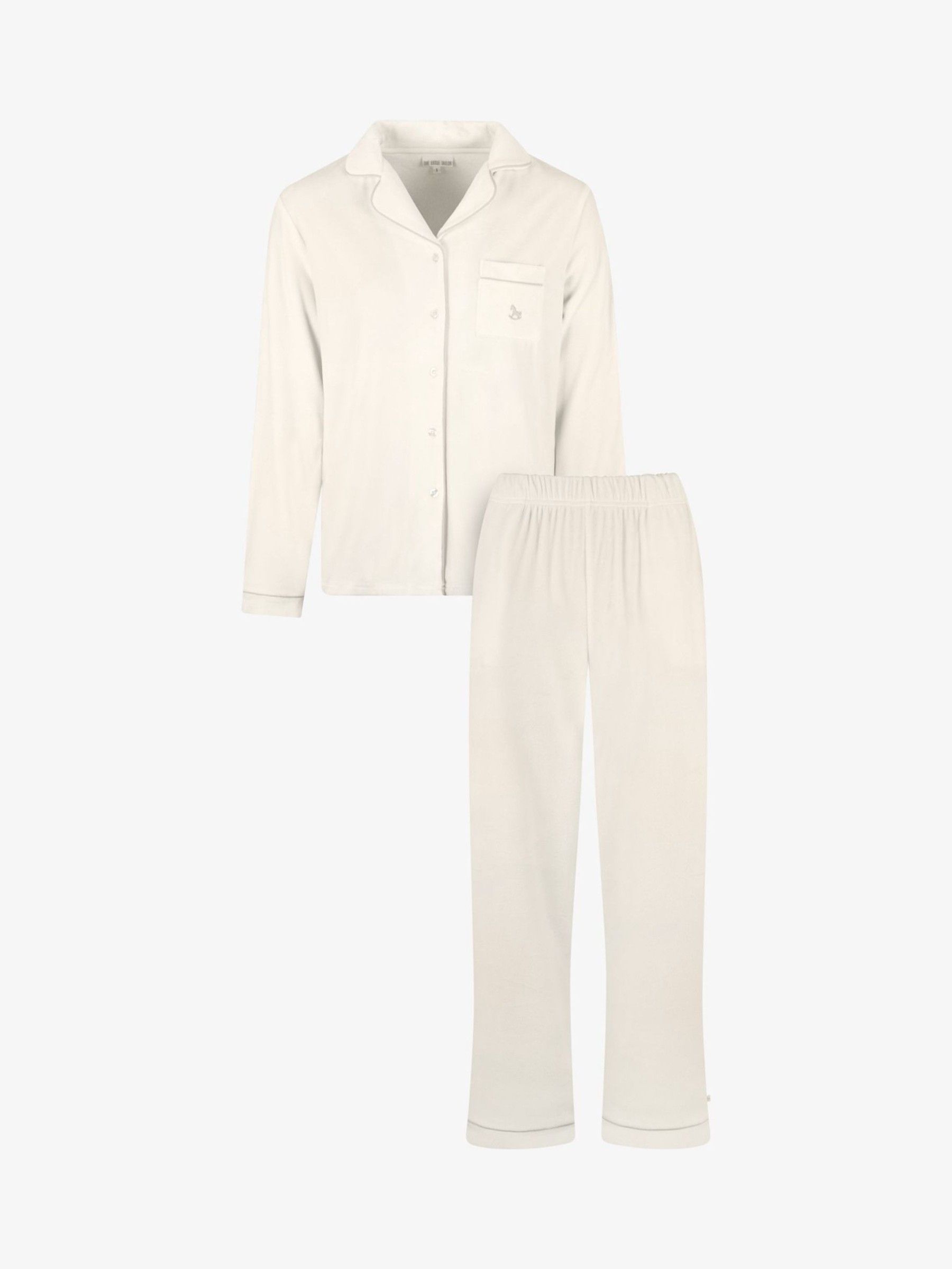 Crème - The Little Tailor luxe kerstpyjama van zacht aanvoelend velours