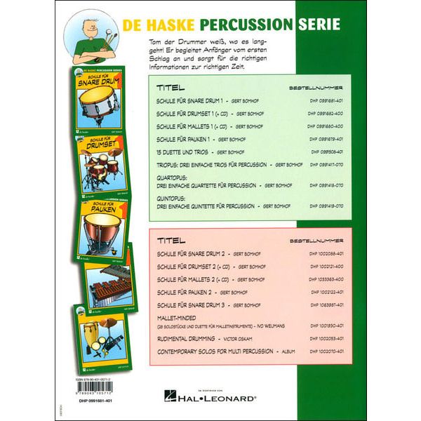 De Haske Schule Für Snare Drum Vol 1