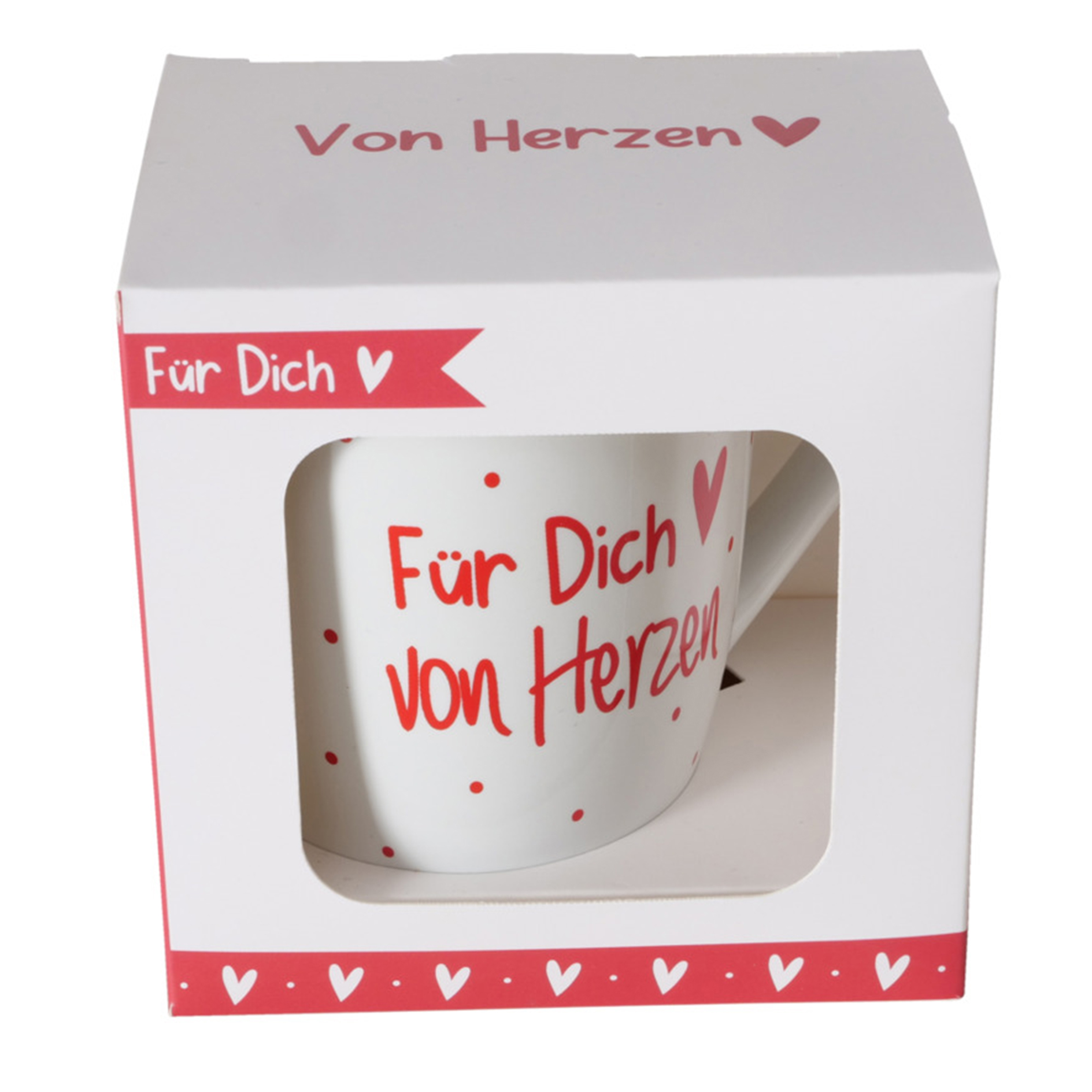 Becher - rot-weiß - sortiert - 330 ml