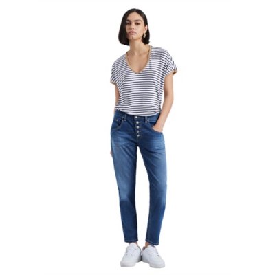 Jean femme Boyfriend Regular Boutons Apparents PLEASE