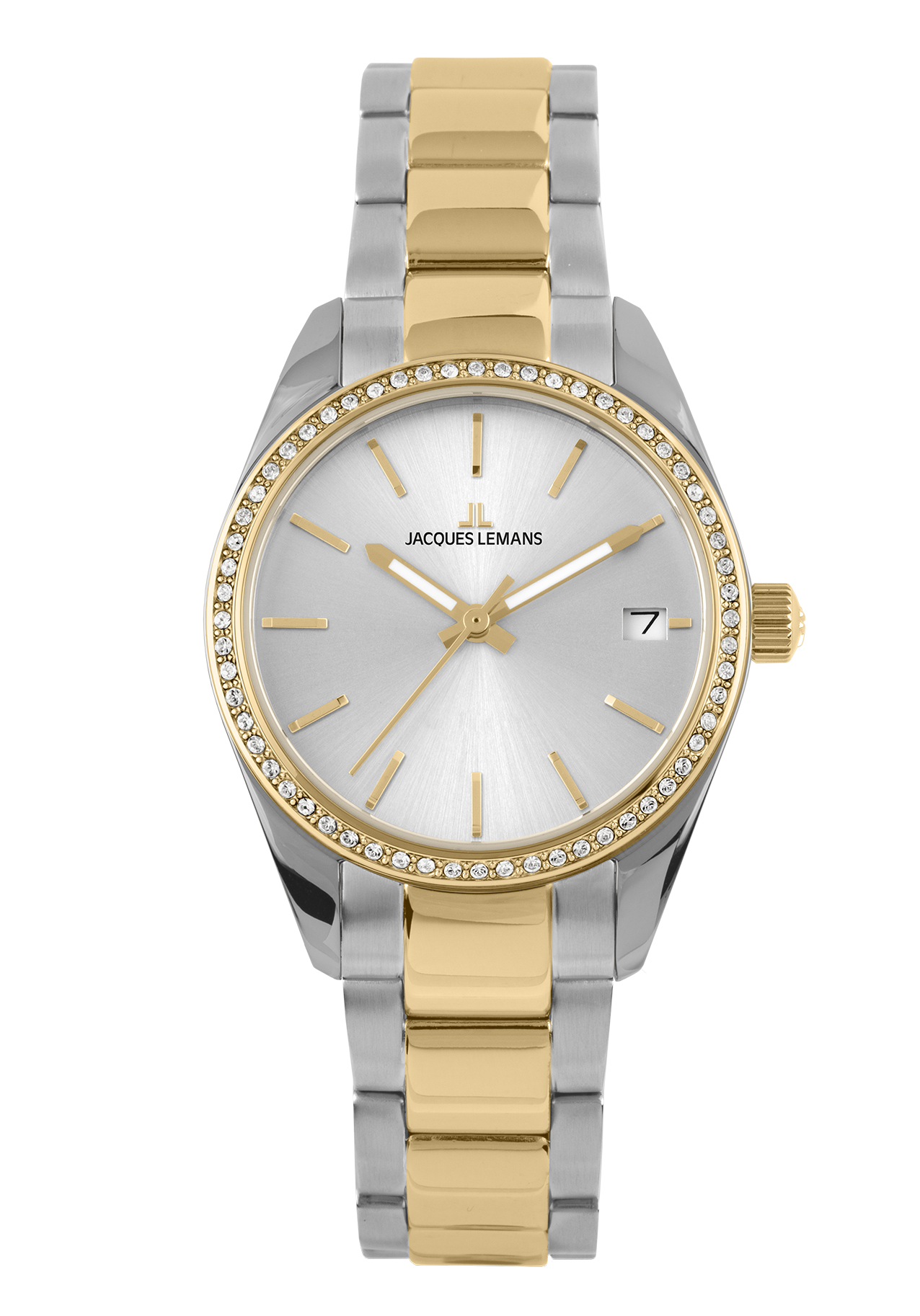 Jacques Lemans Damenuhr Derby bicolor crystal 1-2085.1F