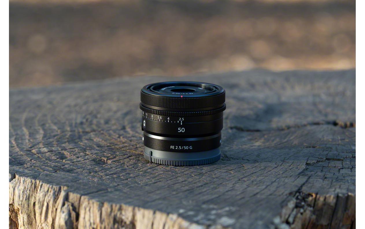 Festbrennweite FE 50mm F/2.5 G – Sony E-Mount<br>Kompaktes, robustes Standard-Objektiv mit 50 mm Brennweite