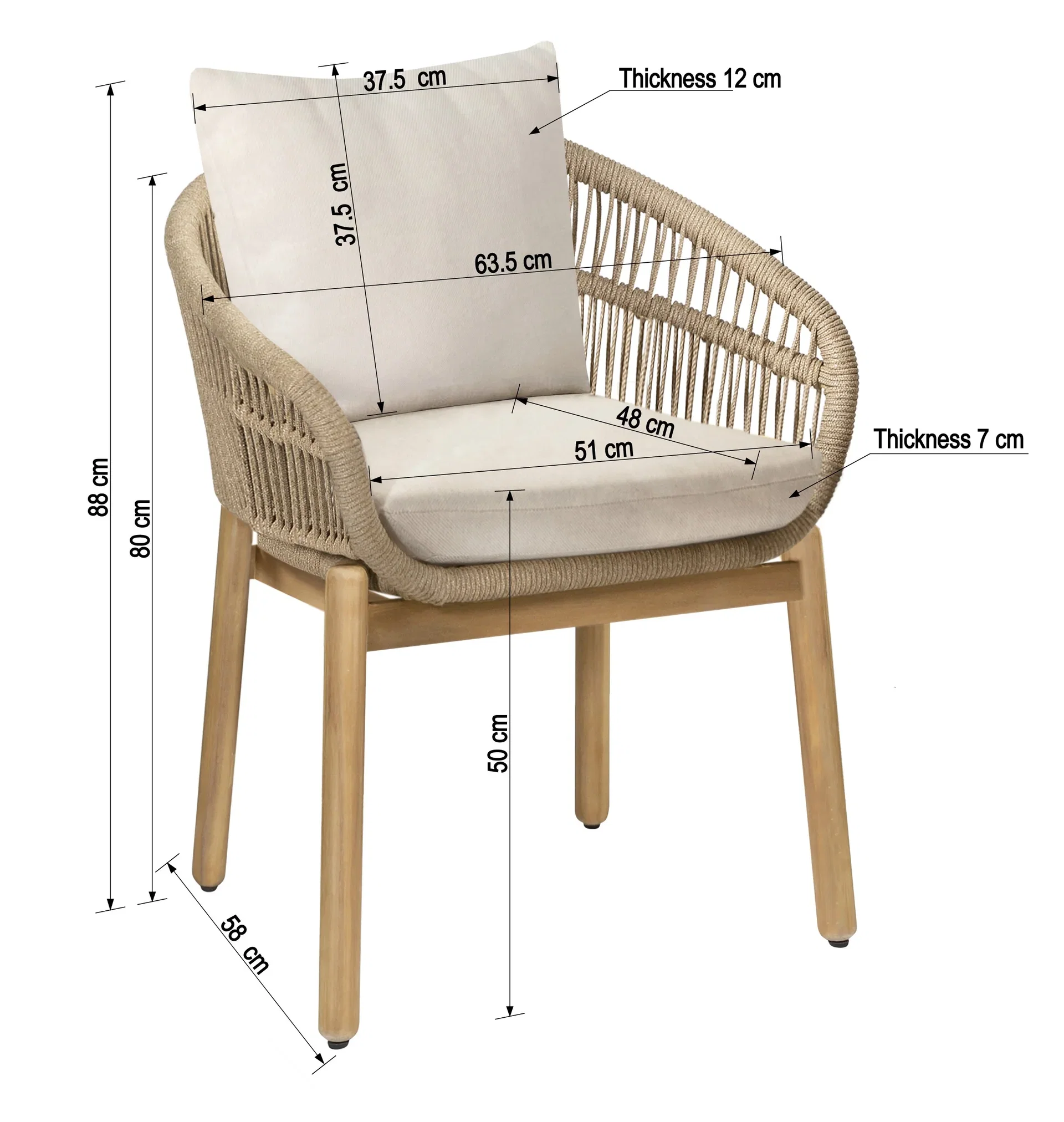 Spisestol Stavern Høyde 80 cm