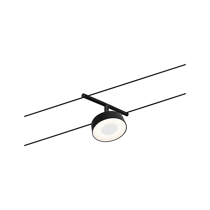 Kit cable Set Circle 5 spots 400lm 5W 60VA 5m blanc chaud Paulmann noir mat