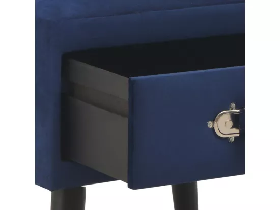 Tables de chevet 2 pcs Bleu 40x35x40 Velours