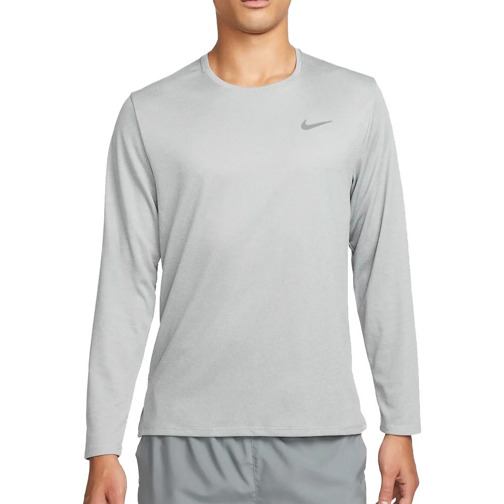 Nike T-shirt Manches Longues Grises Homme Nike Miler