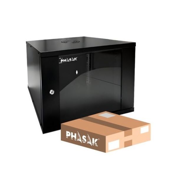 Armário Rack Mural Phasak PHO 2012D 12U 530x400 Preto Armário Rack Mural Phasak PHO 2012D 12U 530x400 Preto