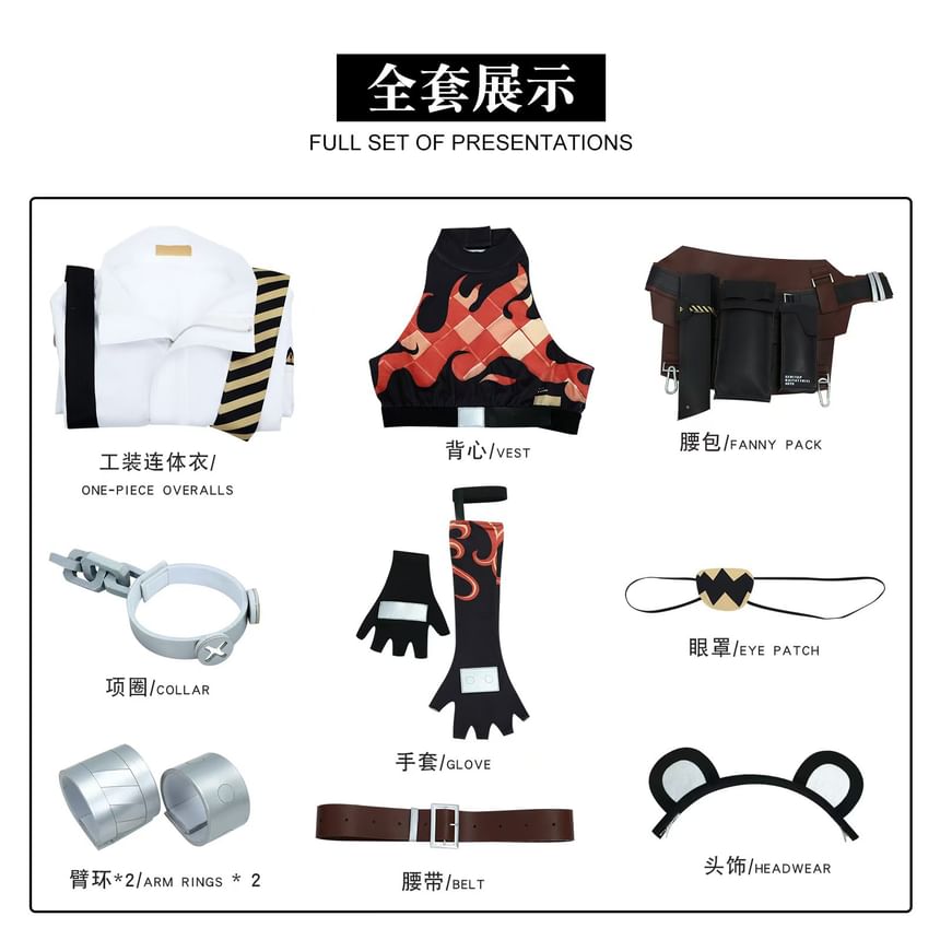Feravin - Zenless Zone Zero Koleda Belobog Cosplaykostuum / Pruik / Rekwisiet / Set