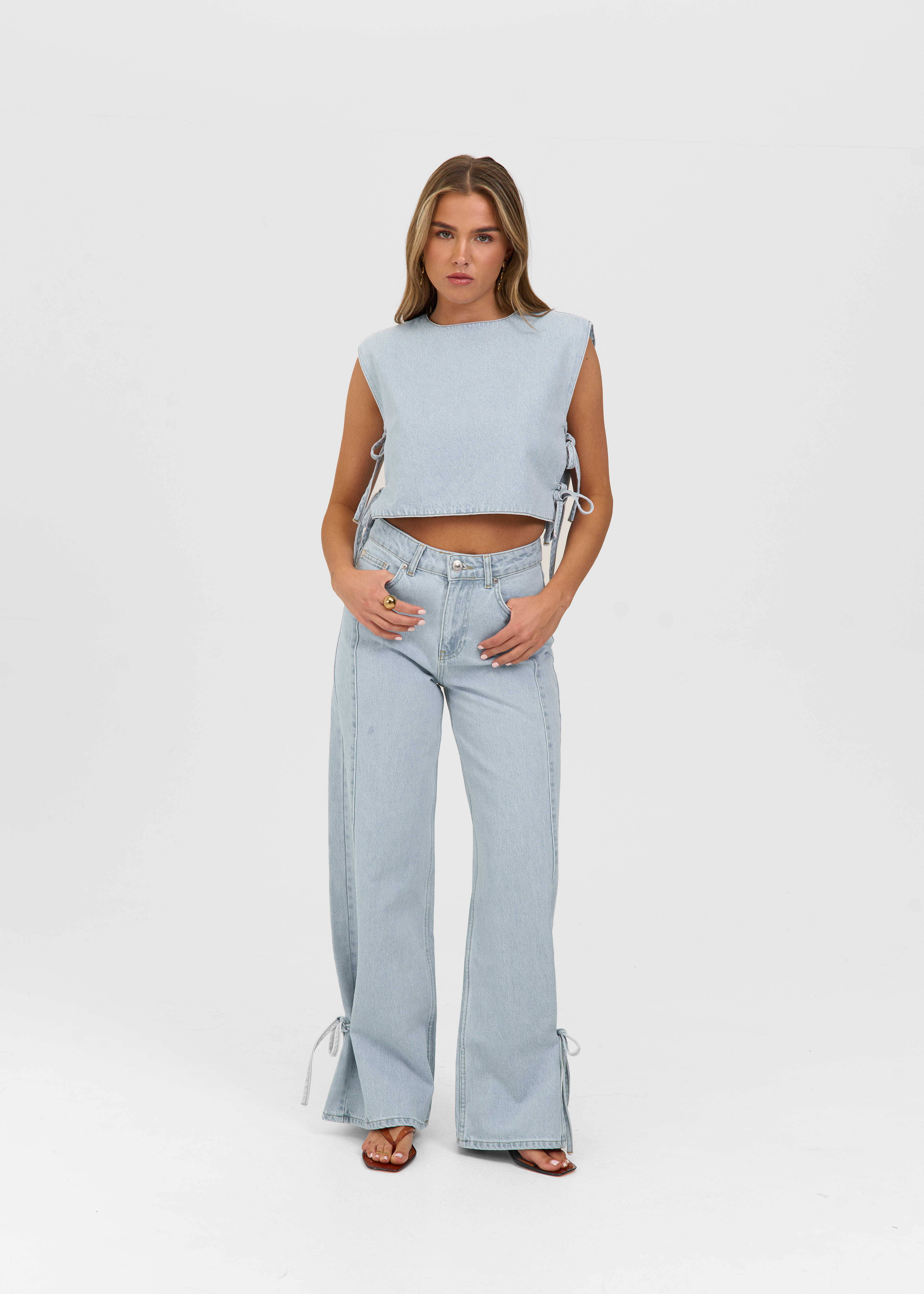 Izzy denim top blauw