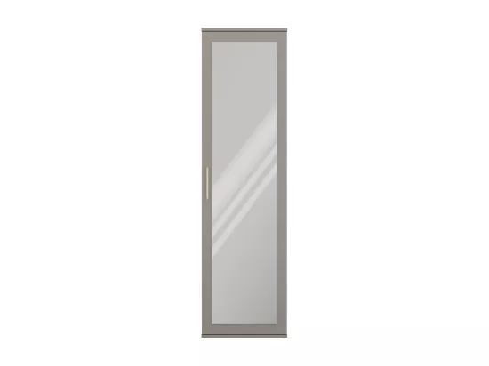 ATARA - Armoire d’entrée avec grand miroir - 180x50x35 cm - 2 étagères + penderie - Meuble d’entrée - Gris