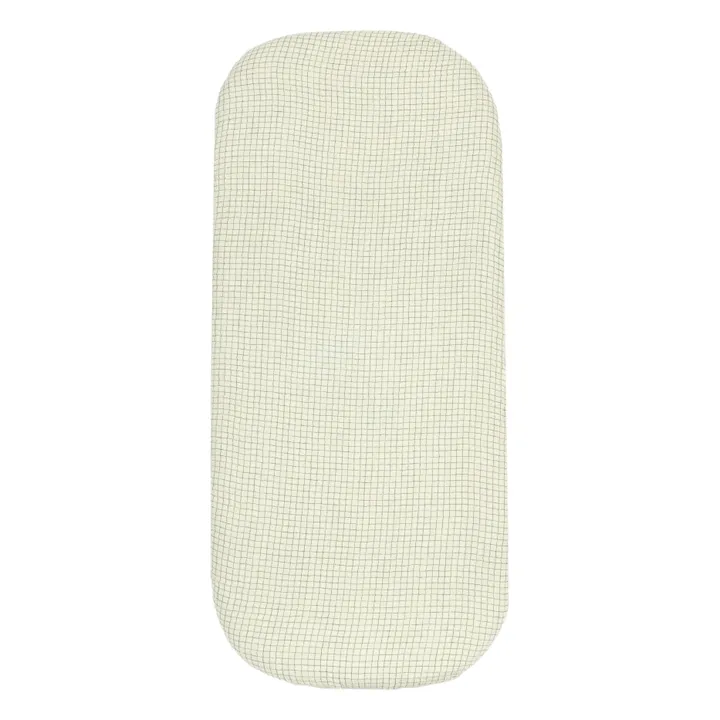 Nobodinoz Drap-housse pour berceau Blue Grid | Bleu