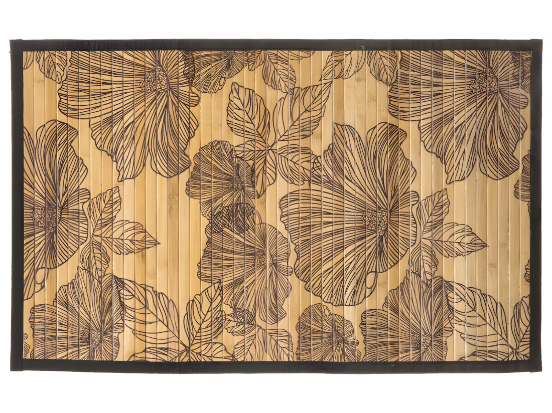 Tapis de salle de Bain Lattes en Bambou 50 x 80 cm déco Blackflora