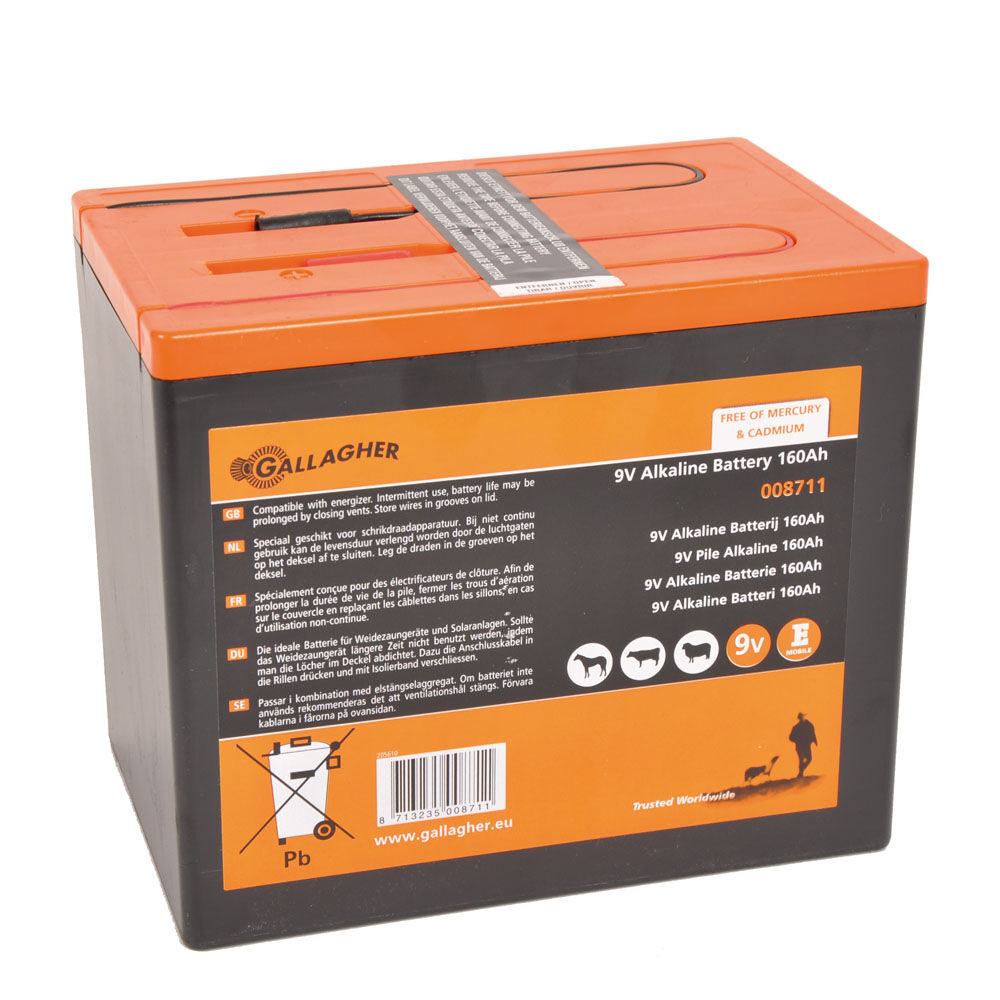 Gallagher Powerpack 160 AH - Batterij - 16 cm - Oranje / zwart - 19 cm