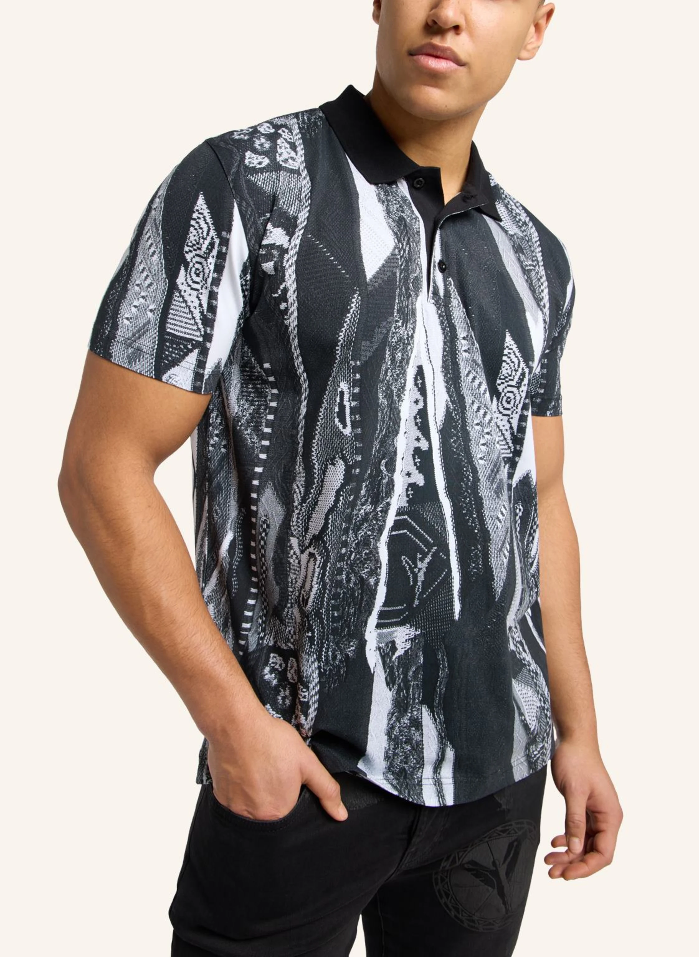 CARLO COLUCCI Poloshirt mit Knitprint EGG