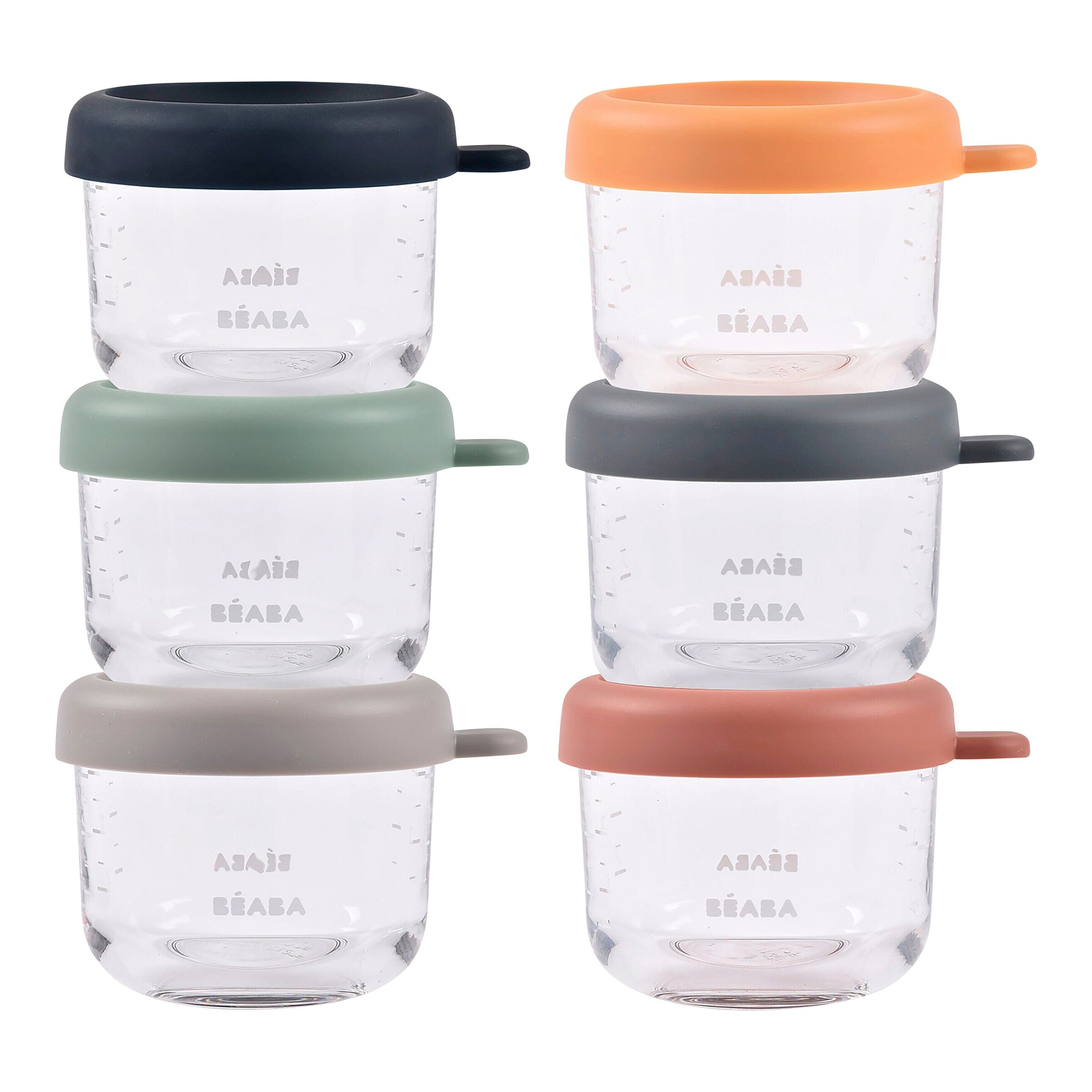 Beaba 6er-Set Portionsbehälter aus Glaus 150 ml