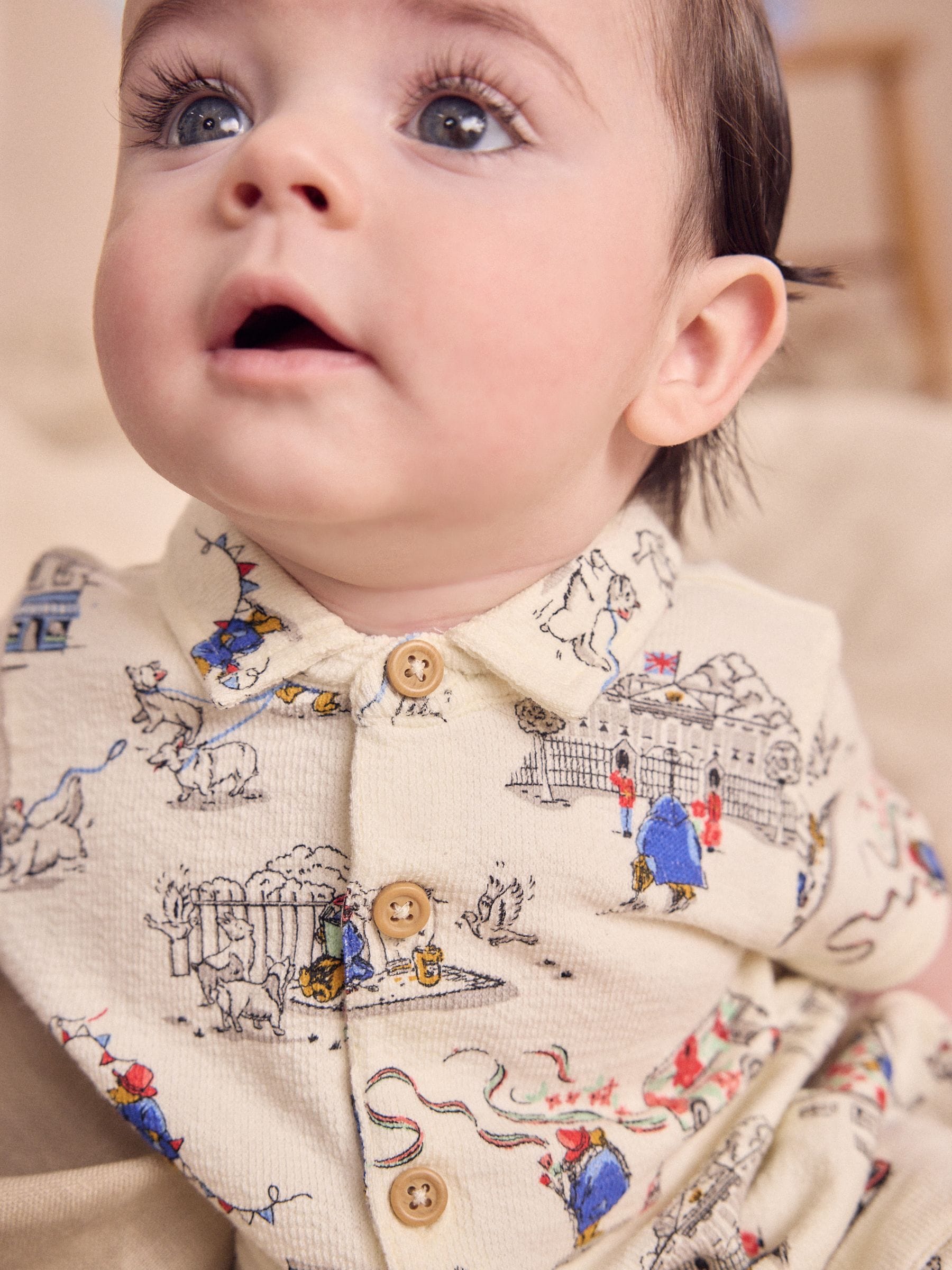 Paddington Bear Baby met kraagje - 100% katoenen Cath Kidston rompertje
