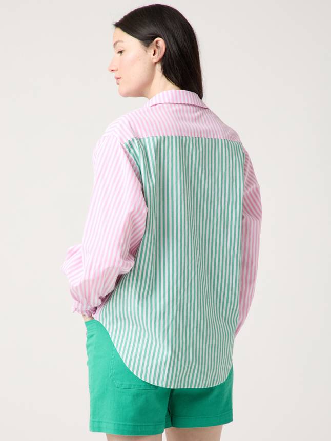Chemise bicolore à rayures