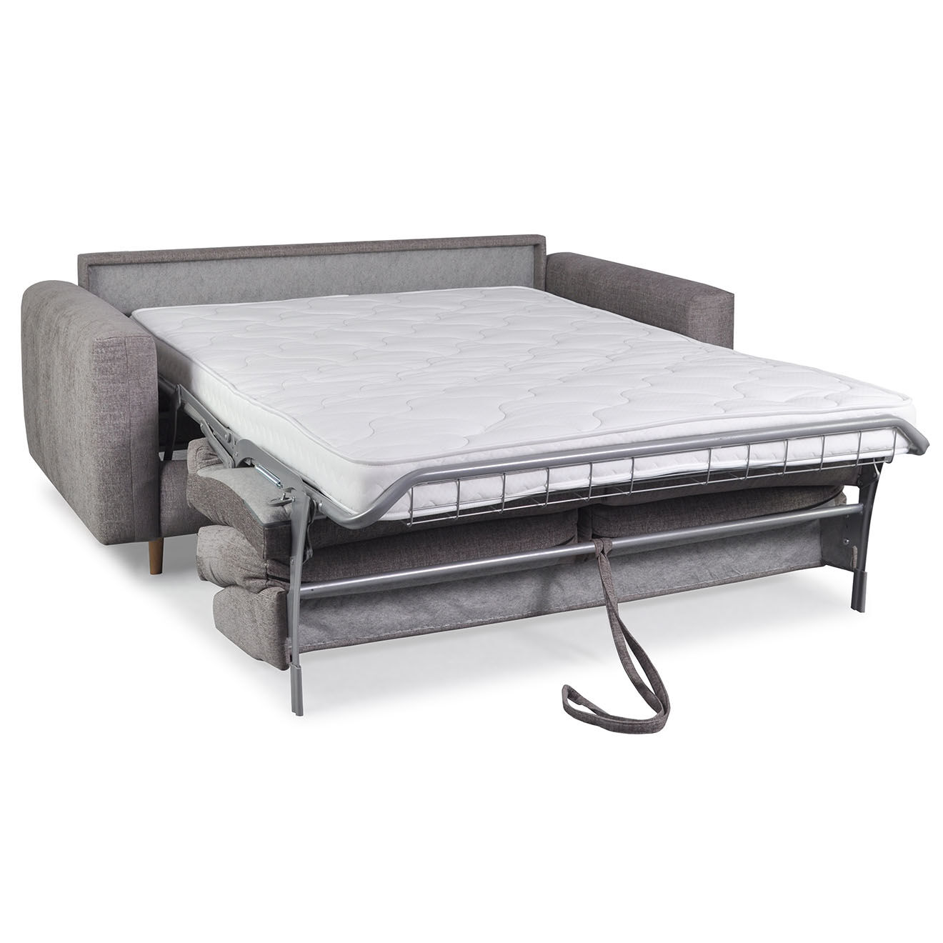 Bobochic Canapé droit cocoone convertible express  taupe - 200x105x98 cm