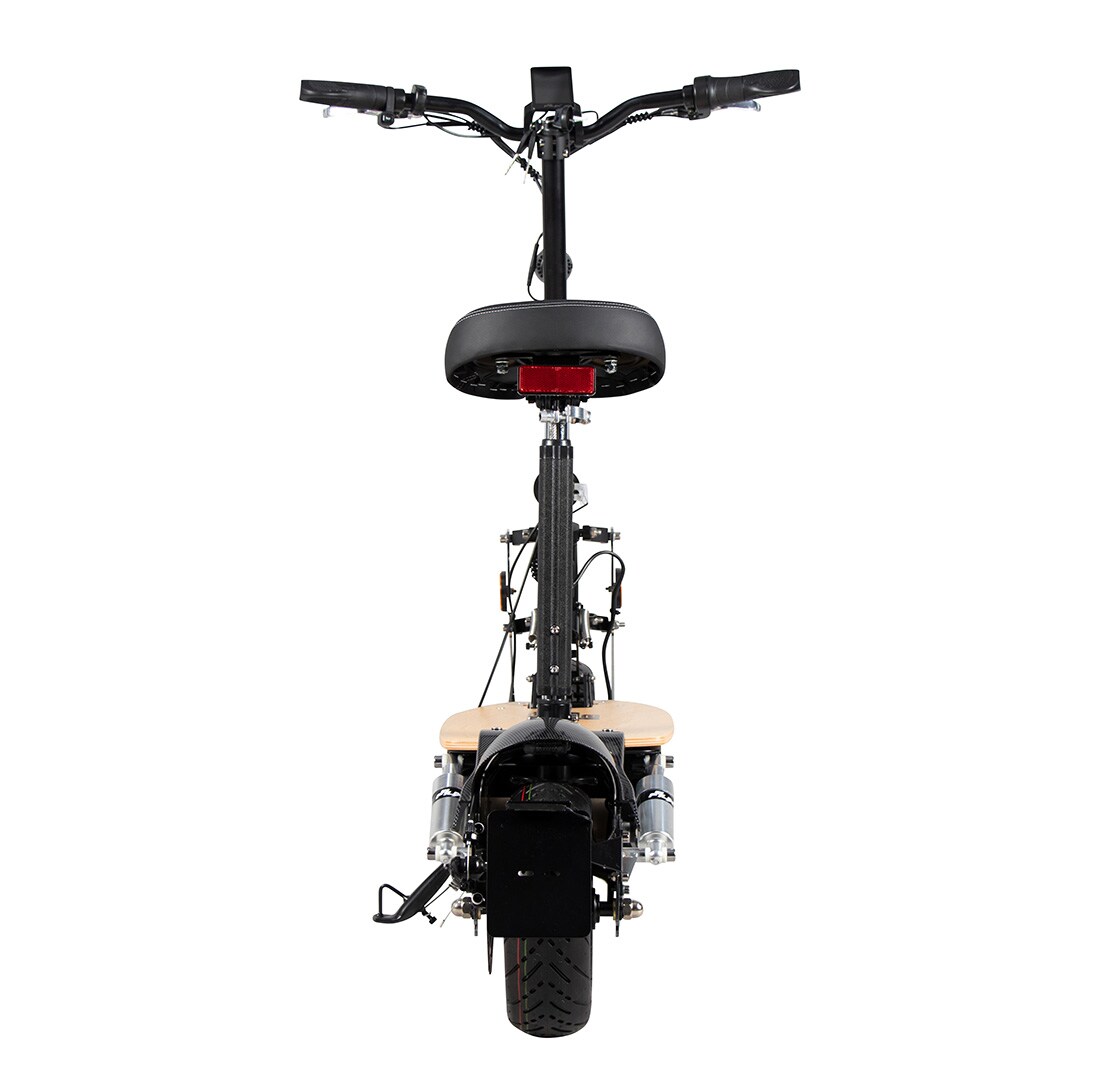 eFlux Freeride X2, E-Scooter mit Straßenzulassung, Hub-Version, Sitz, 2500 Watt, 45 km/h, Easy-Fold (Schwarz)