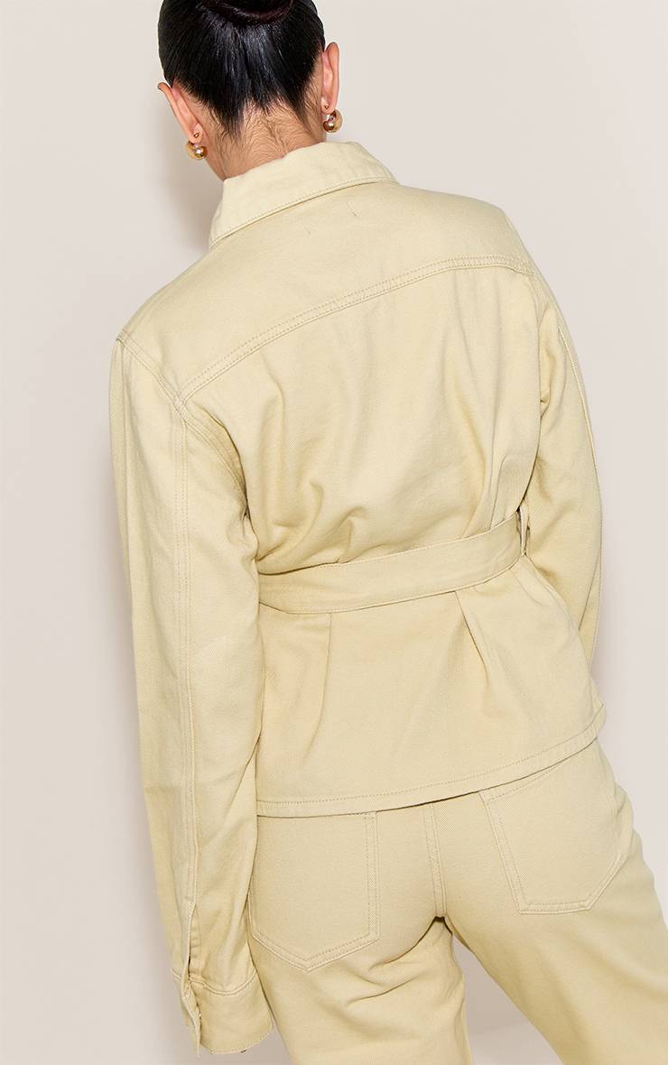 Butter Yellow Veste En Jean Ceinturée Taille Cintrée