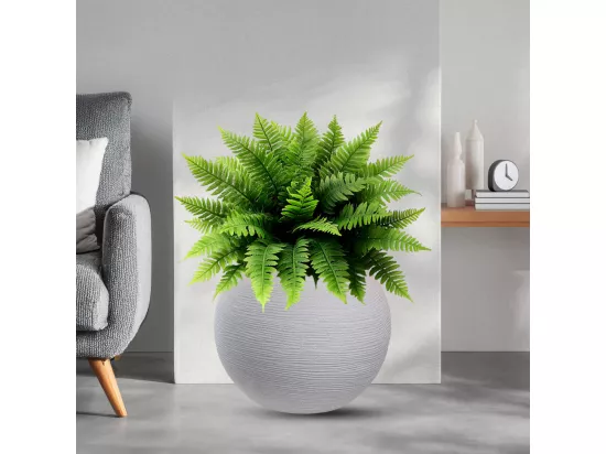 Vase en résine pour plantes d'intérieur et d'extérieur, sphère design ronde d.40x33h Botticelli Beige
